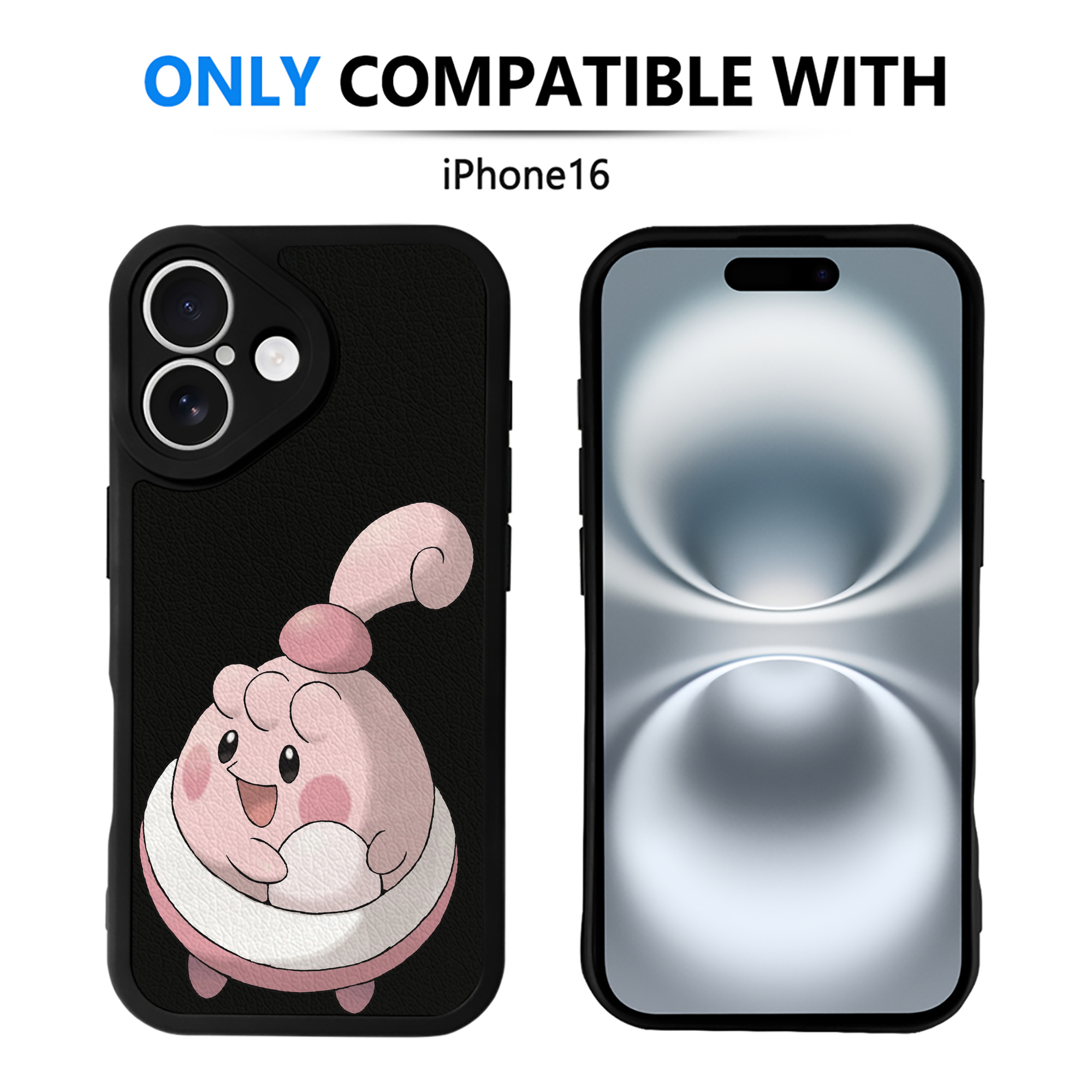 （画像用） ポケットモンスター Pokémon 【iPhone 16シリーズ対応】シリコンスマホケース（レザー調） 材質：シリコン